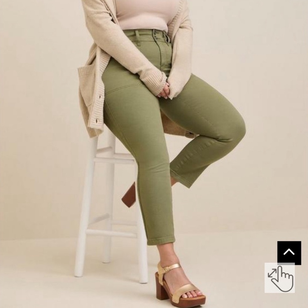 Torrid crop aviator skinny pants - green